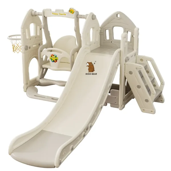 Large Indoor Paradise Playground Equipment Kids Plastic Slides Combo Climbing Frame Kids Swing And Slide Sets